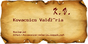 Kovacsics Valéria névjegykártya