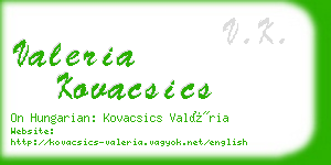 valeria kovacsics business card